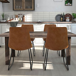 Pair Bowden Upholstered Brown Dining Chairs
