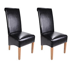 Pair of Bonded Leather Dining Chairs