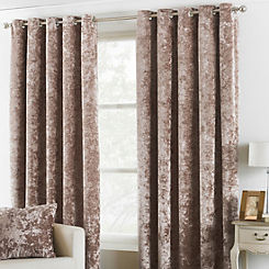 Paoletti Verona Crushed Velvet Thermal Ring Top Eyelet Curtains