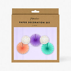 Paperchase Pastel Paper Fan Set 5 Pack