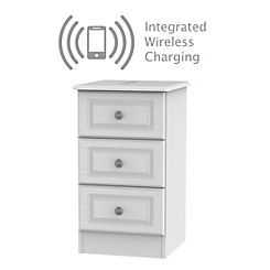 Pembroke Ready Assembled 3 Drawer Bedside with Wireless Charging