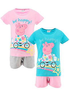 Peppa Pig Be Happy Pack of 2 T-Shirt Pyjama Sets