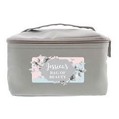 Personalised Grey Floral Make Up Wash Bag