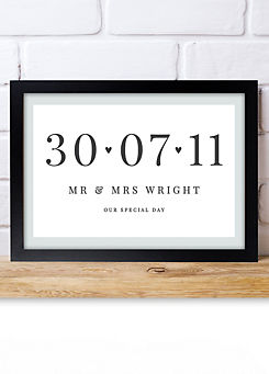 Personalised Momento Personalised Special Date A4 Black Framed Print