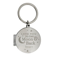 Personalised To the Moon and Back.. Engraved Photo Keyring