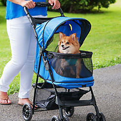 Pet Gear Happy Trails No-Zip Stroller Sapphire Blue