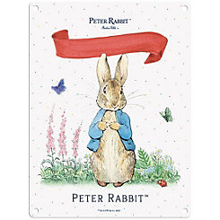 Peter Rabbit Personalised Metal Sign With Red Banner