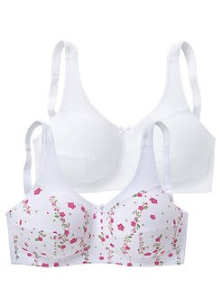 Petite Fleur Pack of 2 Non-Wired Full Cup Bras