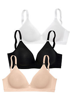 Petite Fleur Pack of 3 Non Wired Bralette