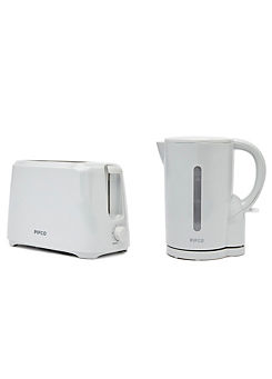Pifco Essentials Twin Pack 1.7L Kettle & 2 Slice Toaster - Grey
