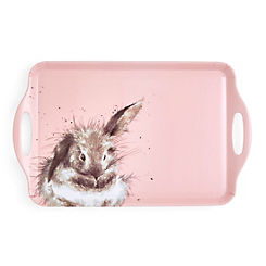 Pimpernel Wrendale Designs Pink Rabbit Large Handled Tray