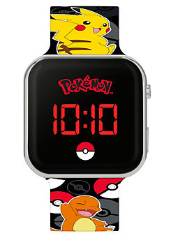 Pokemon Black LED Watch - Printed Silicone Strap