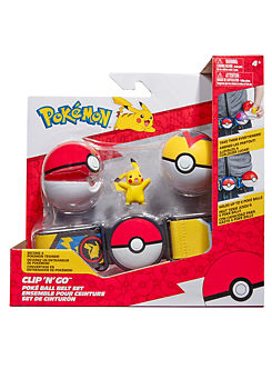 Pokemon Clip N Go Poke Ball Belt Set Pikachu