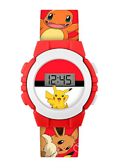 Pokemon Red Character Print Digital Watch