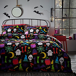 Portfolio Home Ghouls & Ghosts Glow in the Dark Halloween Duvet Cover Set