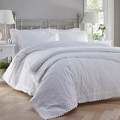 Portfolio Home White Broderie Anglaise Bedspread & Pillowshams