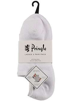 Pringle Ladies Pack of 3 White Trainer Socks