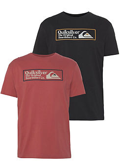 Quiksilver Pack of 2 Square Biz Short Sleeve T-Shirts