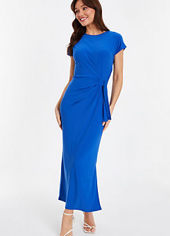 Quiz Blue ITY Maxi Dress with Twist Detail