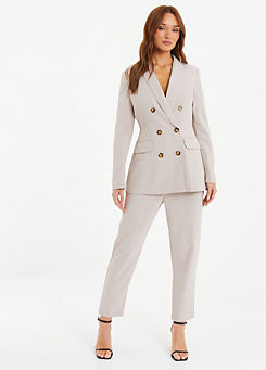 Quiz Stone High Waisted Tailored Trousers
