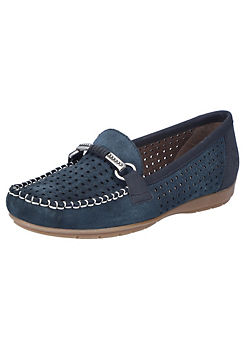 Rieker 40253 Ladies Blue Slip-On Shoes