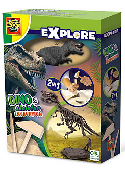 SES Creative Explore T-Rex Dino And Skeleton Excavation 2-In-1