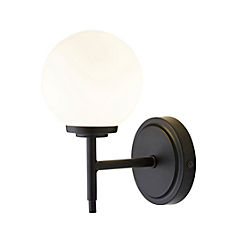 SPA Porto IP44 rated 1 Light Bathroom Wall Lamp Black