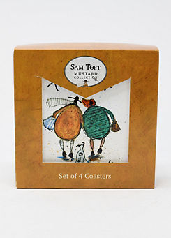 Sam Toft Mustard Collection Ceramic Coaster Gift Set