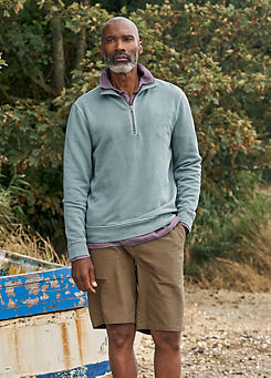 Seasalt Cornwall Men’s Wood Moss Quarter-Zip Sweatshirt