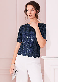 blue sequin tops