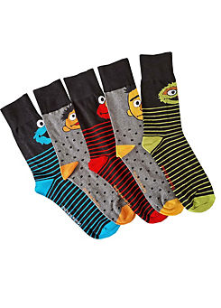 Sesame Street Mens 5Pk Sesame Street Socks