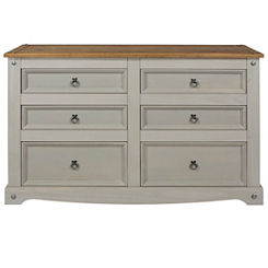 Sierra Grey Pine Wide Chest of Drawers