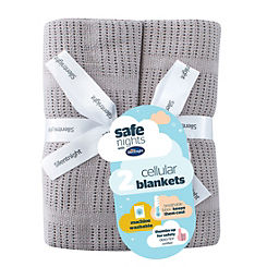 Silentnight Safe Nights Pack of 2 100% Cotton Baby Cellular Blankets
