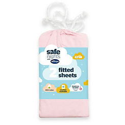 Silentnight Safe Nights Pack of 2 Crib 100% Cotton Fitted Sheets