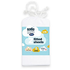 Silentnight Safe Nights Pack of 2 Crib 100% Cotton Fitted Sheets