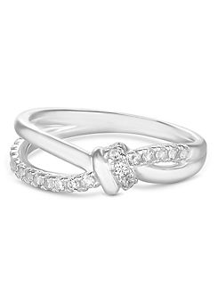 Simply Silver Sterling Silver 925 Cubic Zirconia Knot Ring