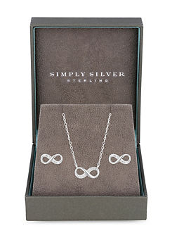 Simply Silver Sterling Silver 925 Infinity Set - Gift Boxed