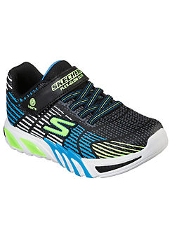 Skechers Boys Black Blue Lime White Gore & Strap Lighted Trainers