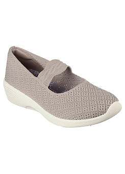 Skechers Taupe Knit Arya That’s Sweet Trainers