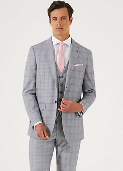 Skopes Anello Grey Check Tailored Fit Suit Jacket