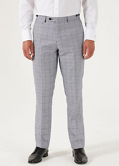 Skopes Anello Grey Check Tailored Fit Suit Trousers
