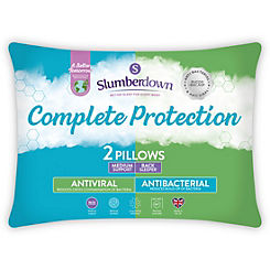 Slumberdown Pair of Complete Protection Antiviral Medium Support Pillows