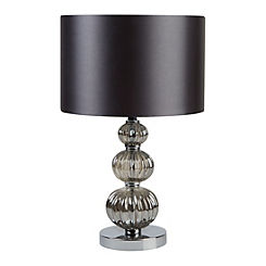 Smoked Glass Stacked Table Lamp