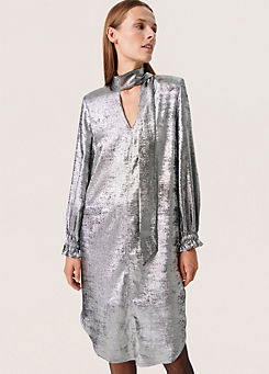 Soaked in Luxury Ronya Long Sleeve Metallic Dress