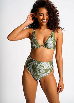 South Beach Textured Monowired Bikini Top & High Waist Bikini Brief Set