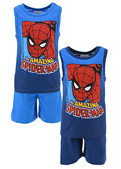 Spiderman The Amazing Spider Man Pack of 2 Vest Pyjama Sets