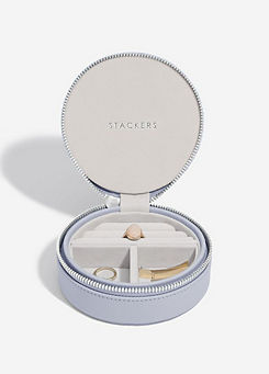 Stackers Lavender Round Zipped Travel Jewellery Box