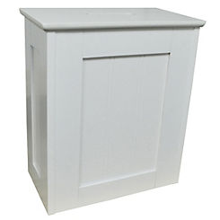 Stadium Small Storage Hamper With Grooved Sides - White