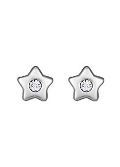 Sterling Silver Crystal Star Stud Earrings