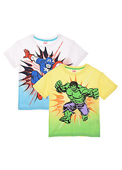 Suncity Kids Pack of 2 Avengers Graphic T-Shirts